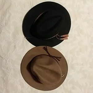 Two Fedora style hats